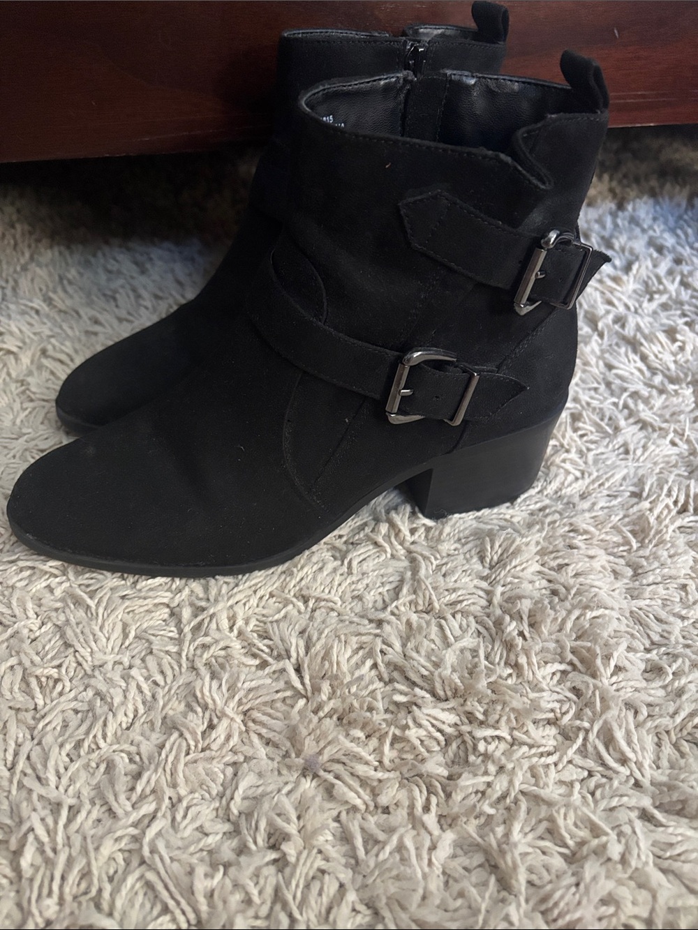 Women’s Black Buckle Ankle Boots